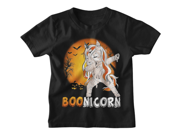 Boo-Nicorn, Mummified Unicorn Black T-Shirt