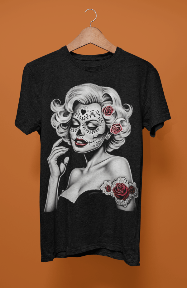 Marilyn Monroe Sugar Skull & Roses T-Shirt