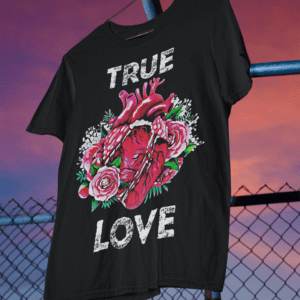 True Love - Open Heart & Flowers - T-Shirt