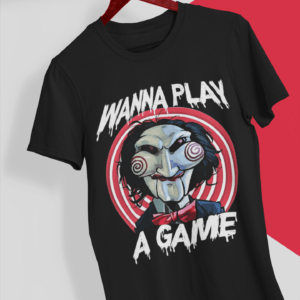 Wanna Play a Game Jigsaw Movie T-Shirt Black