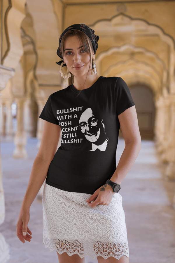 Womens Black Jacob Rest Mog Bullshit T-Shirt