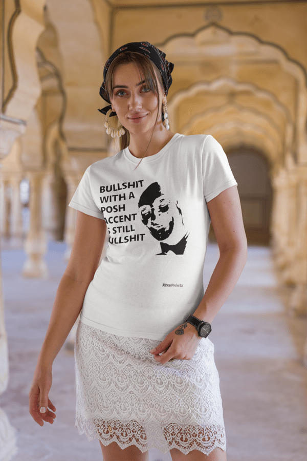 Womens White Jacob Rest Mog Bullshit T-Shirt