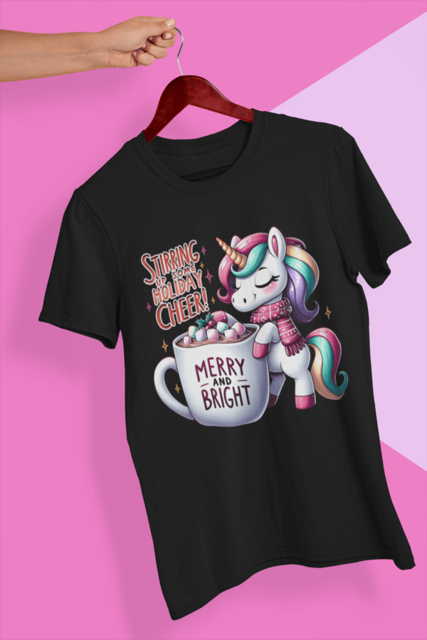Stirring Up Some Holiday Cheer Xmas Unicorn T-Shirt